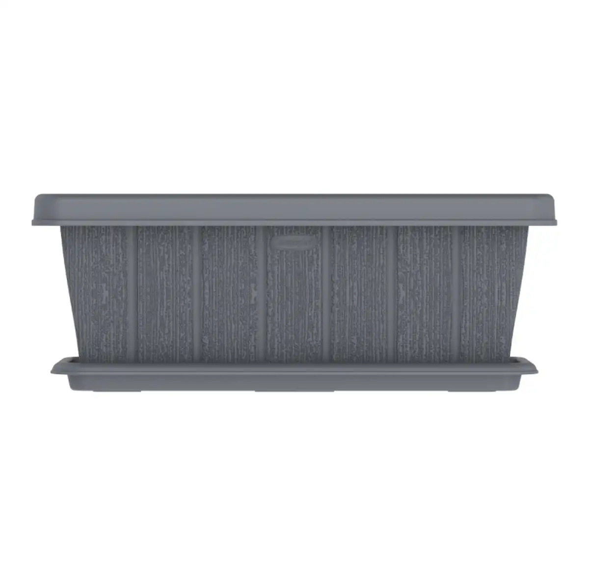Cosmoplast Cedargrain Rectangular Plant Pot W/Tray (24 L, Cool Grey)