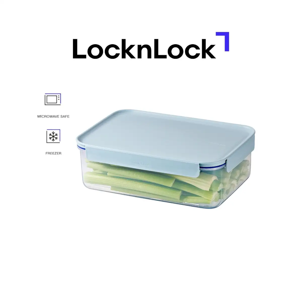 Lock & Lock Classic Plus Plastic Rectangle Food Container (Mint, 2.8 L)