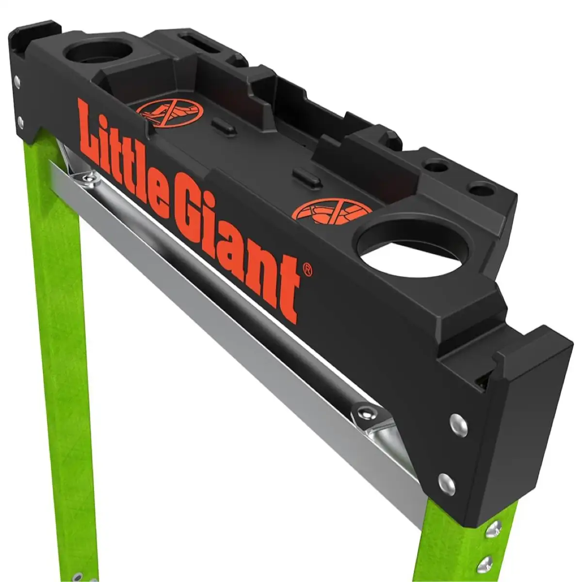 Little Giant Jumbo Step 3-Step Fiberglass Step Stool with Handrail