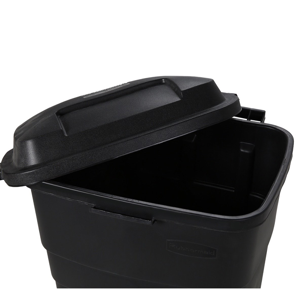 Rubbermaid FG289804BLA Roughneck Heavy Duty Refuse Container with Lid (129 L, Black)