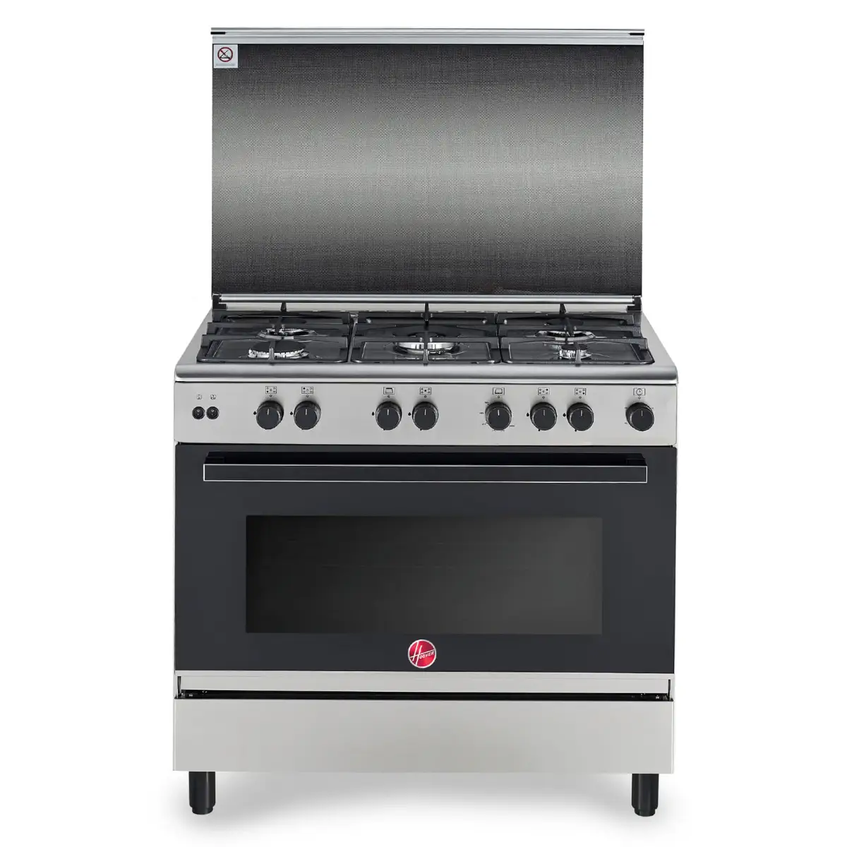 Hoover Free Standing 5-Burner Gas Cooker, HGC-G95G-RS (‎96 x 83 x 68 cm)
