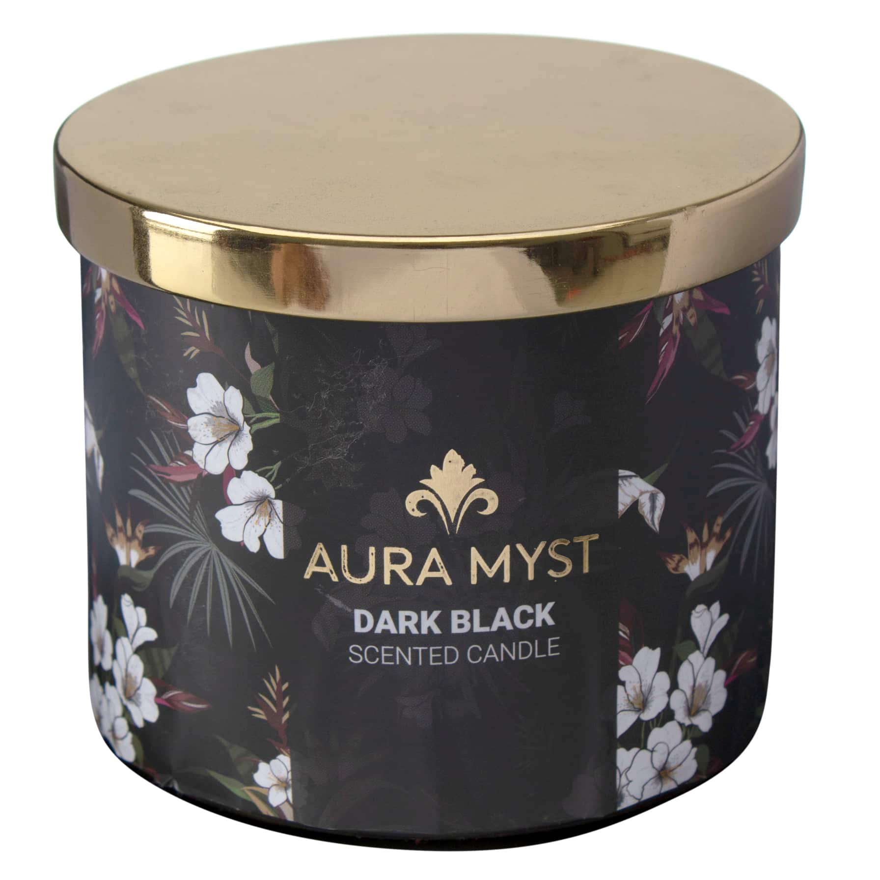 Aura Myst Glass Jar 3-Wick Candle (397 g, Dark Black)