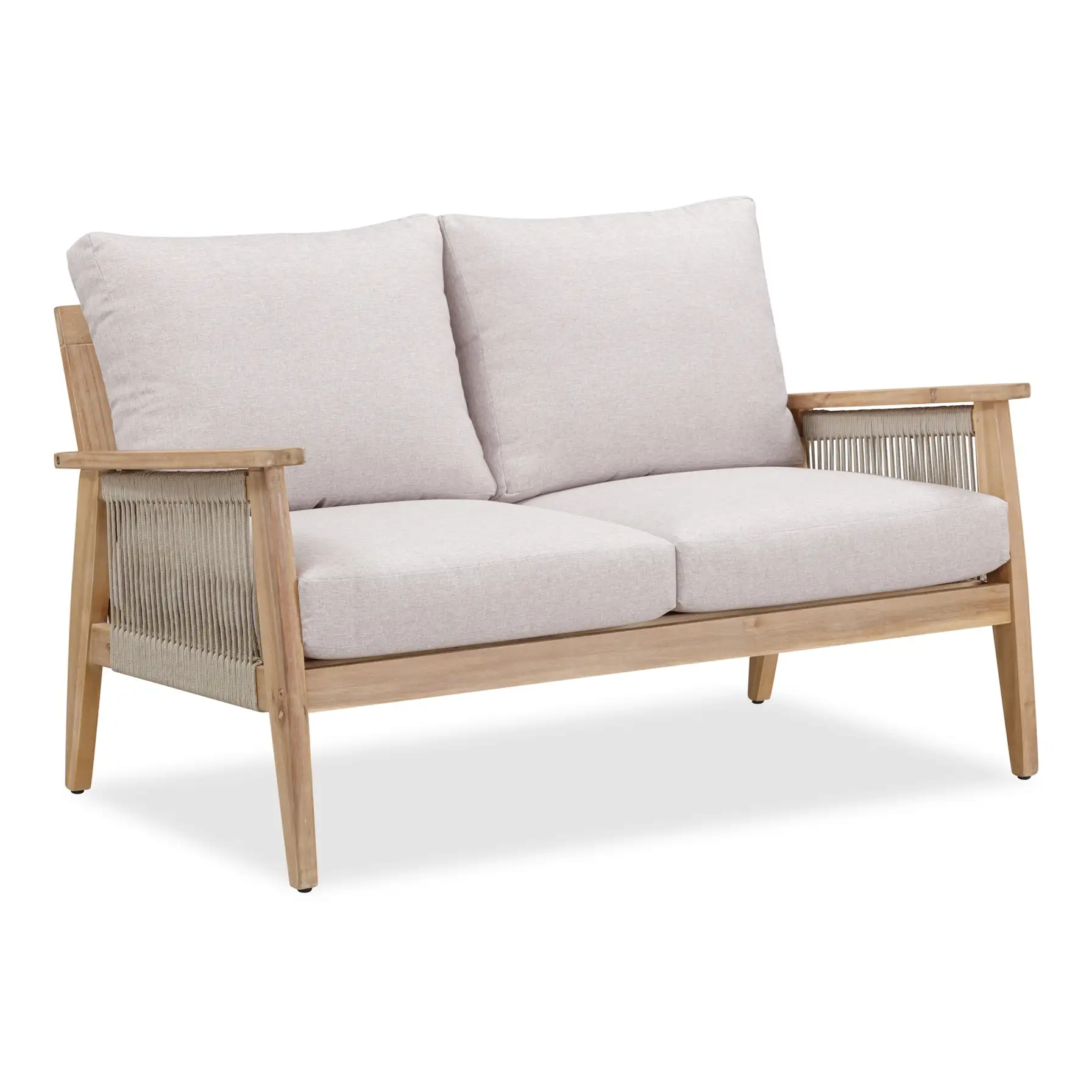 Baltimore Acacia Wood 2 Seater Outdoor Sofa W/Cushions (132 x 83 x 73 cm)