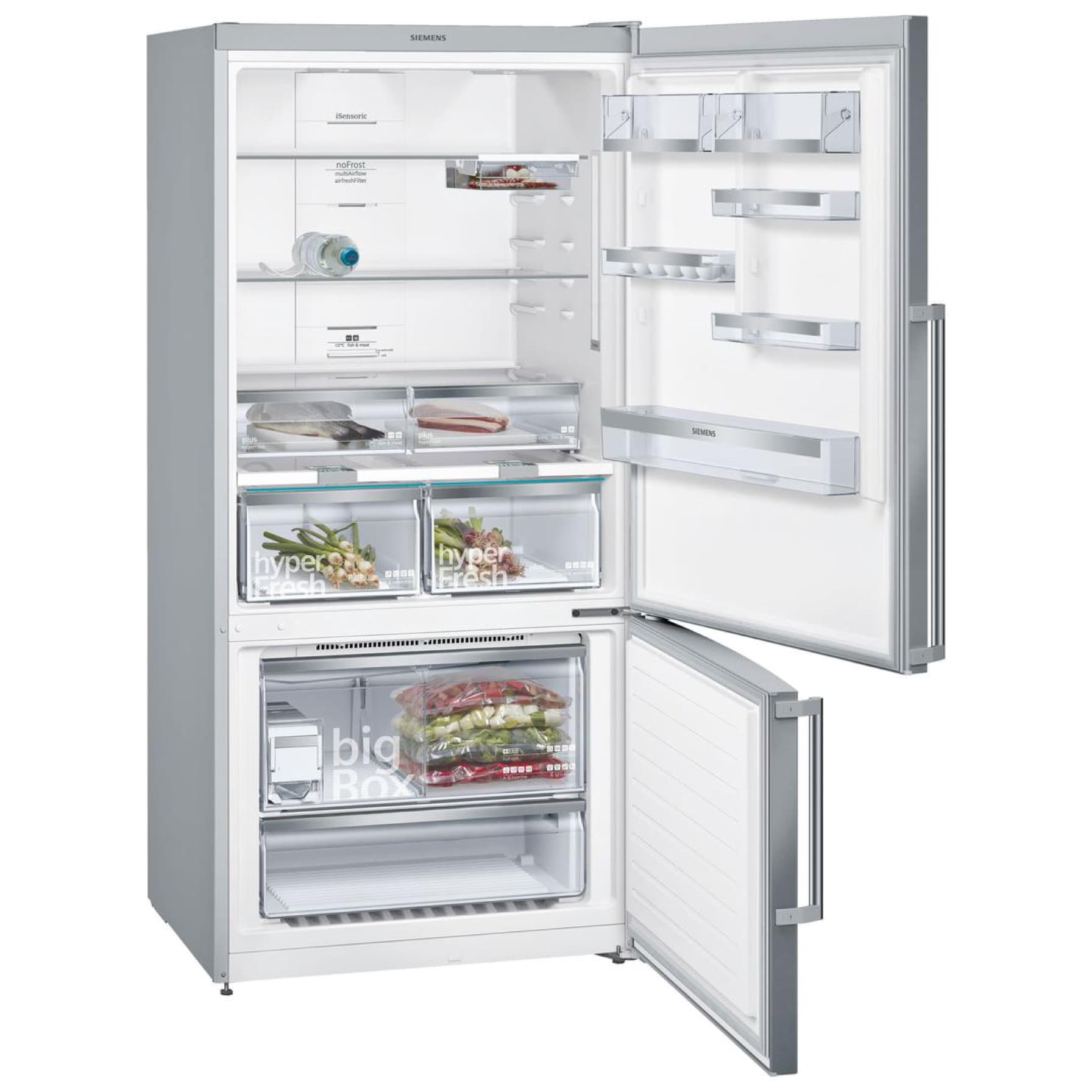Siemens KG86NAI30M Fridge with Bottom Freezer (682 L, Silver)