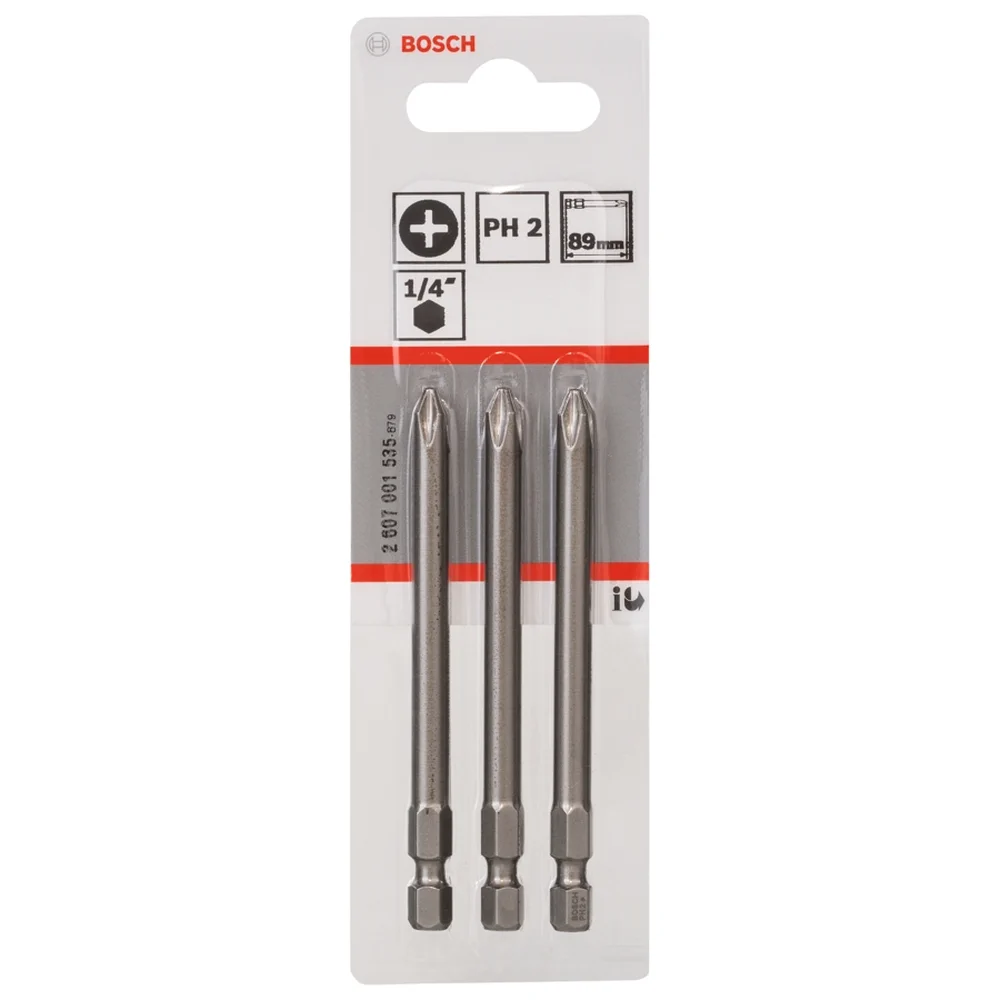 Bosch Screwdriver Bit Pack, PH2 (89 mm, 3 Pc.)