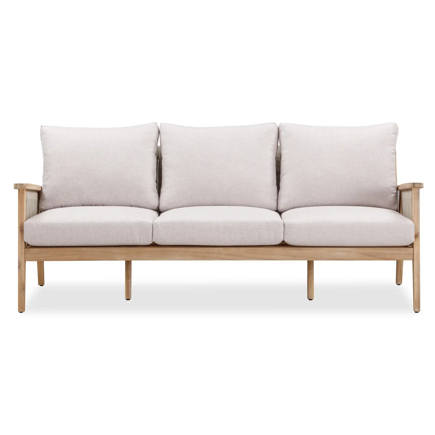 Baltimore Acacia Wood 3-Seater Outdoor Sofa W/Cushions (192 x 83 x 73 cm)