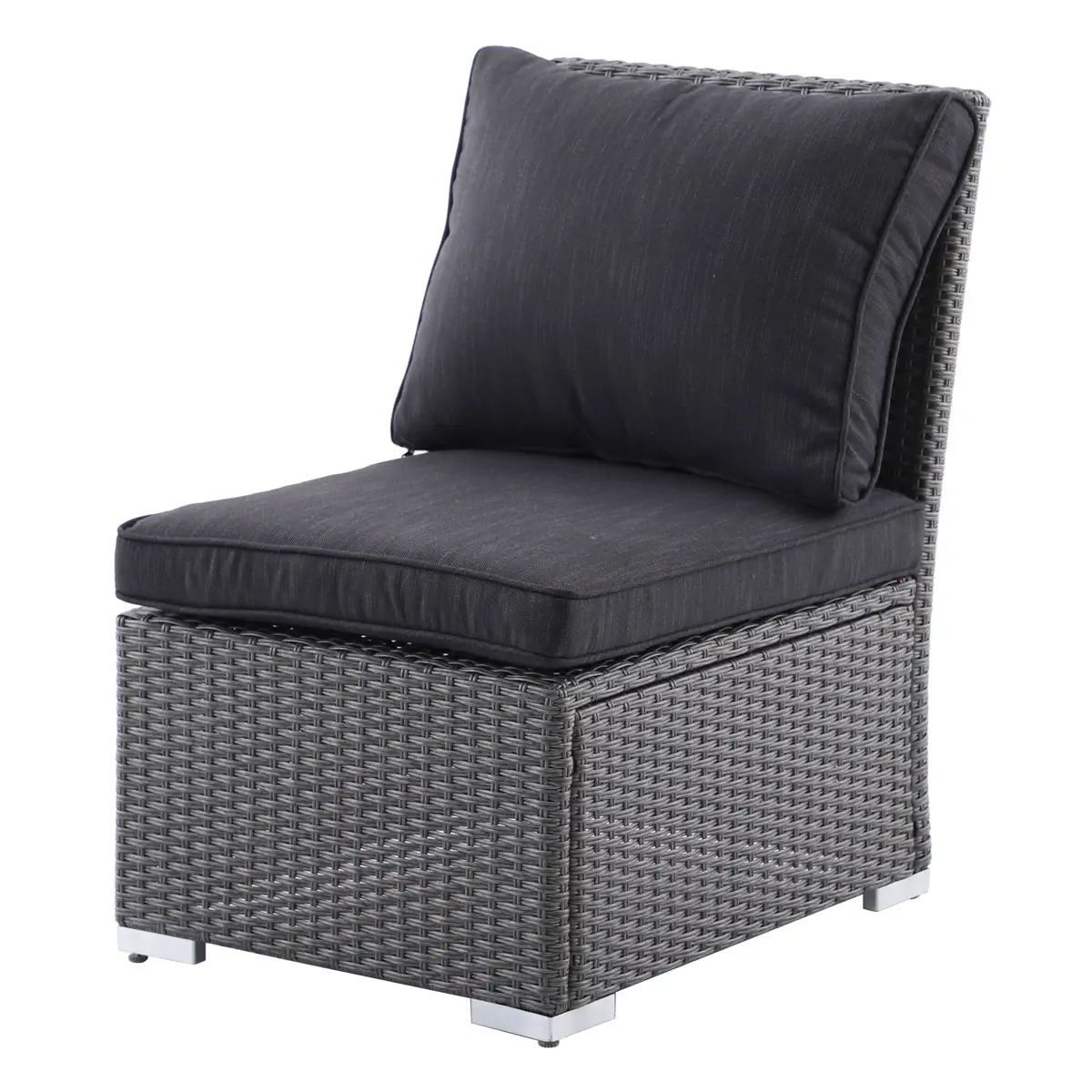 Aston Rattan 5-Seater Steel Corner Outdoor Sofa Set (190 x 75 x 84 cm)