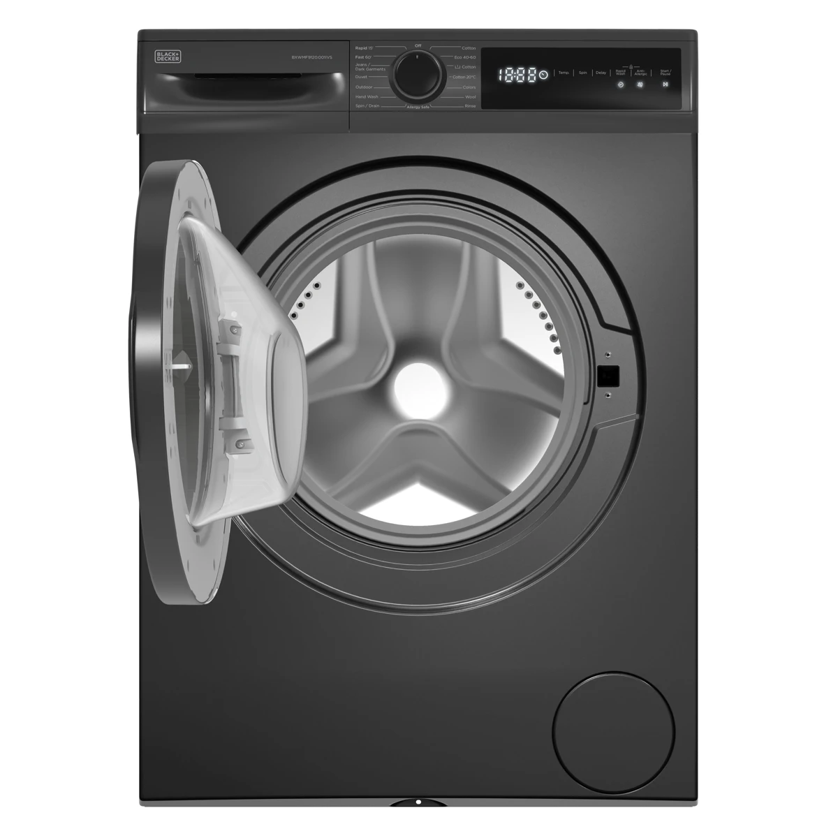 Black & Decker Free Standing 9 Kg Front Load Washing Machine, BXWMF9120.001IVS (1200 rpm)