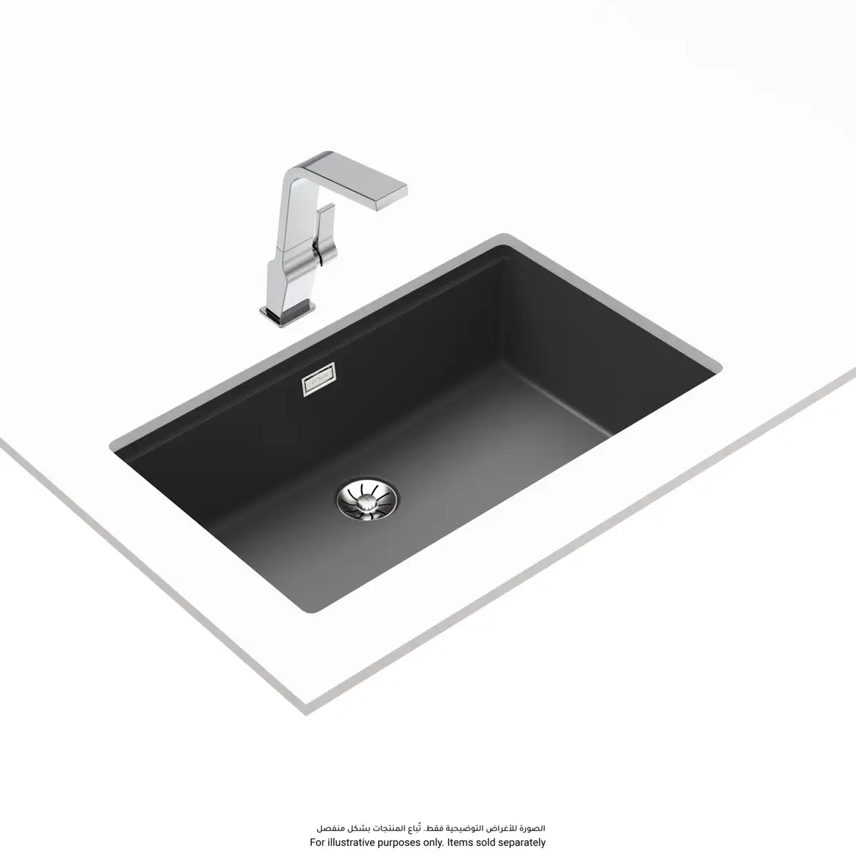 Teka 2-in-1 Installation Quartz & Acrylic Resins Kitchen Sink W/One Bowl (80 cm Base Unit, Dark Grey)