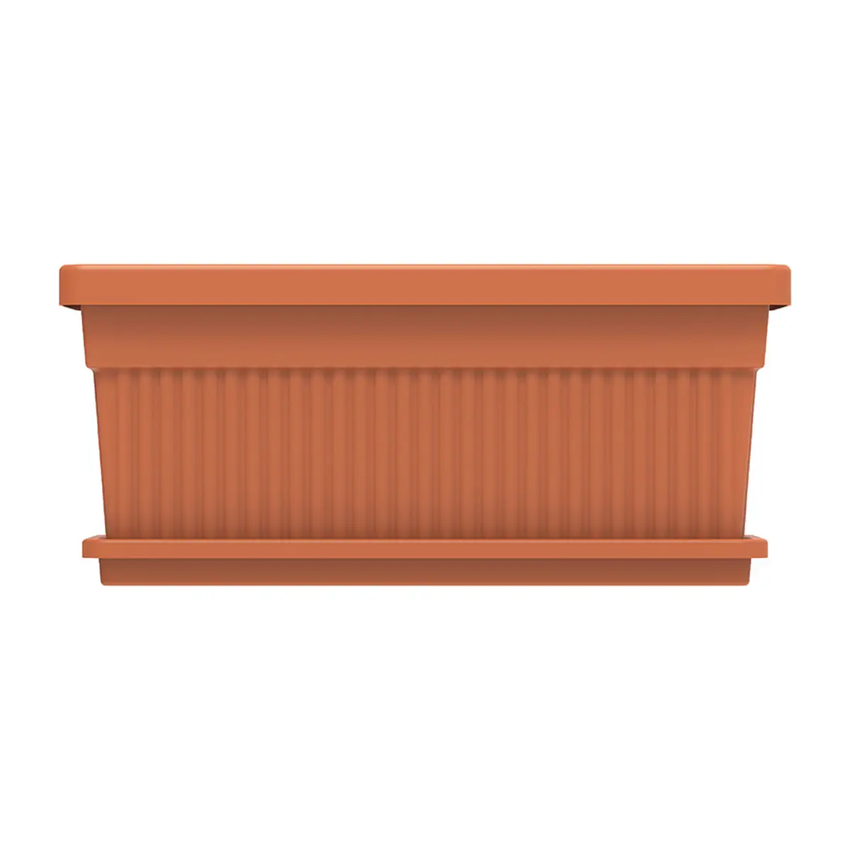 Cosmoplast Cedargrain Rectangular Plant Pot W/Tray (36 L, Terracotta)