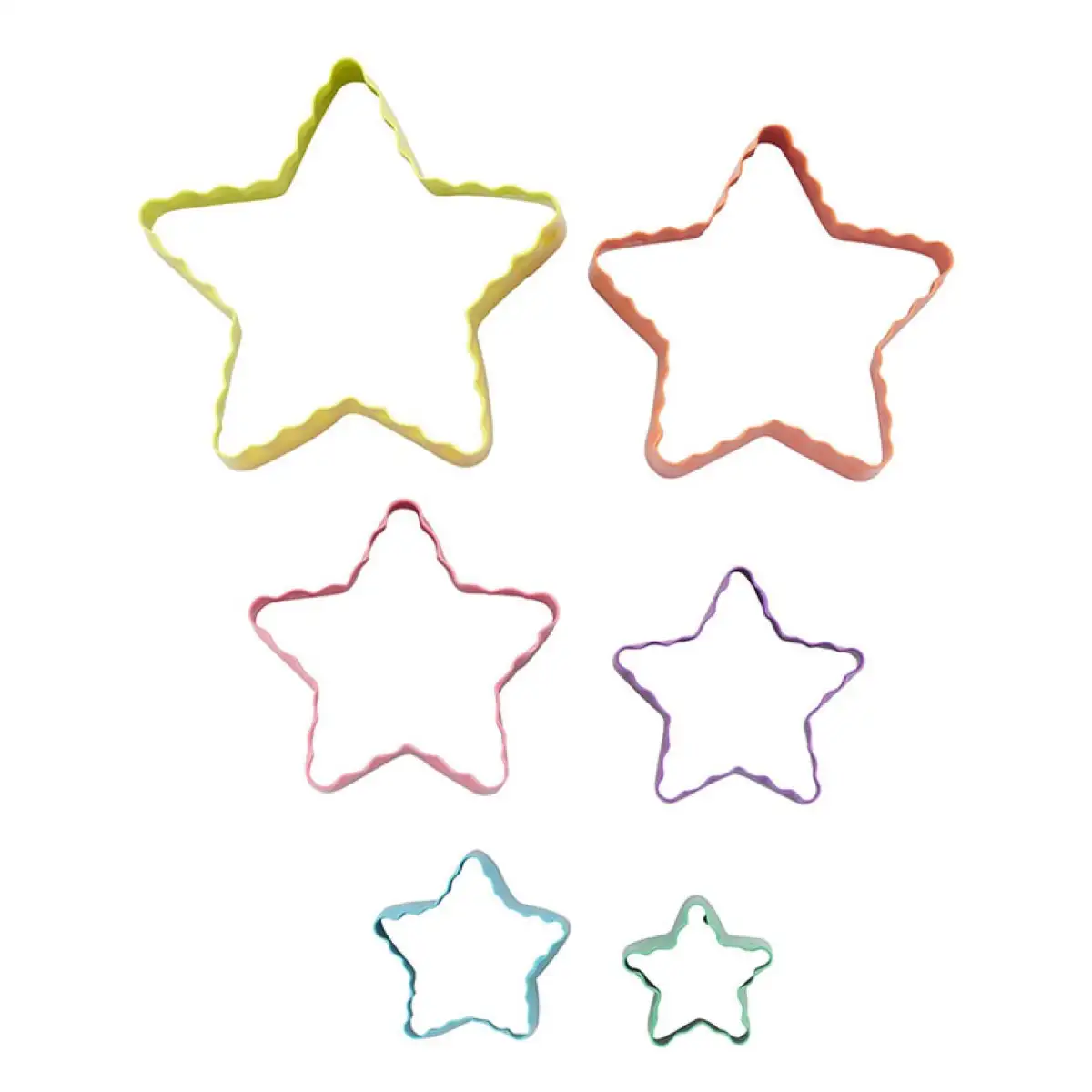 Wilton Stainless Steel Star Fondant Double Cut-Outs Set (6 Pc.)