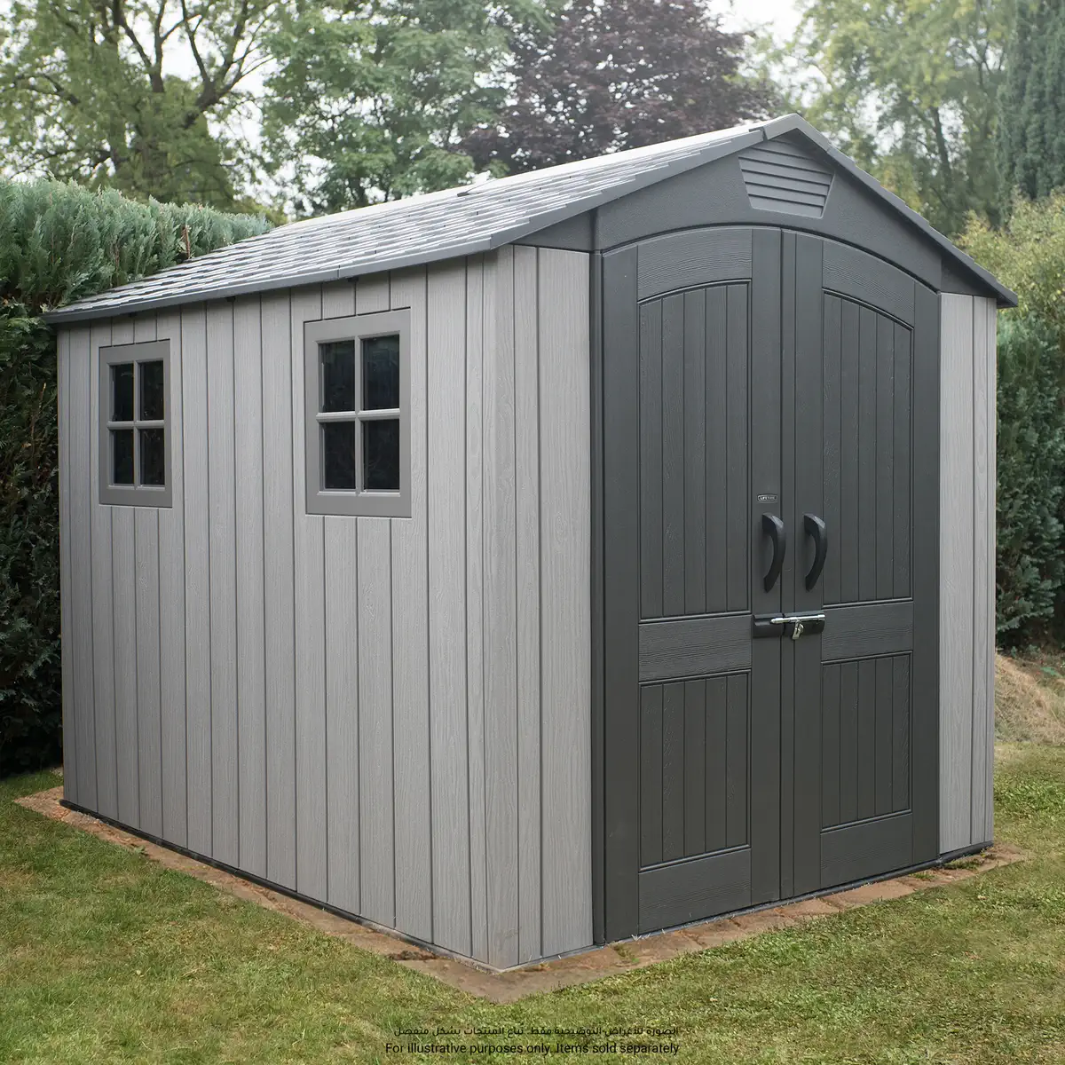 Lifetime Rough Cut Storage Shed with 2 windows (213 x 280 x 228)