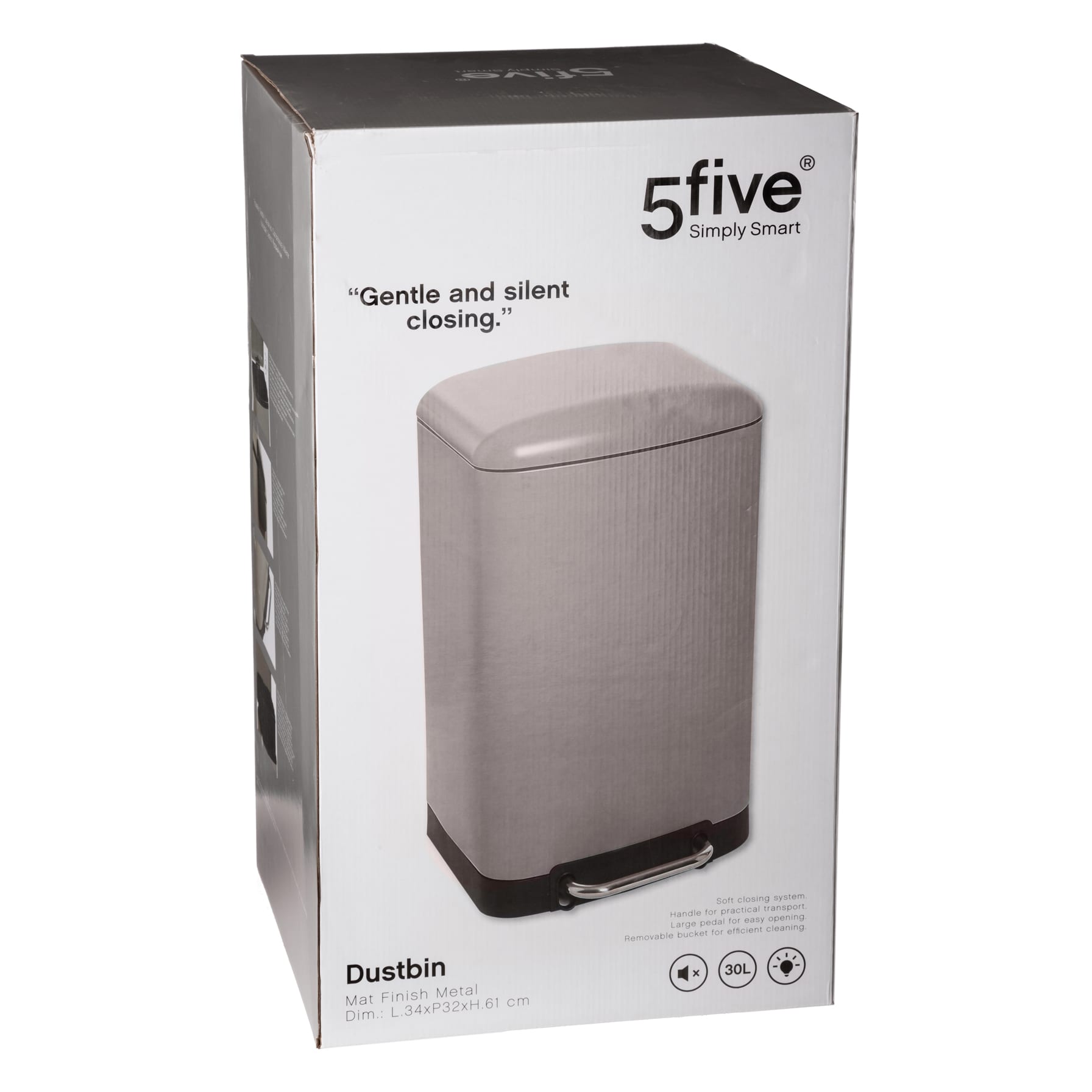 5five Ariane Metal & Polypropylene Pedal Bin (30 L) 