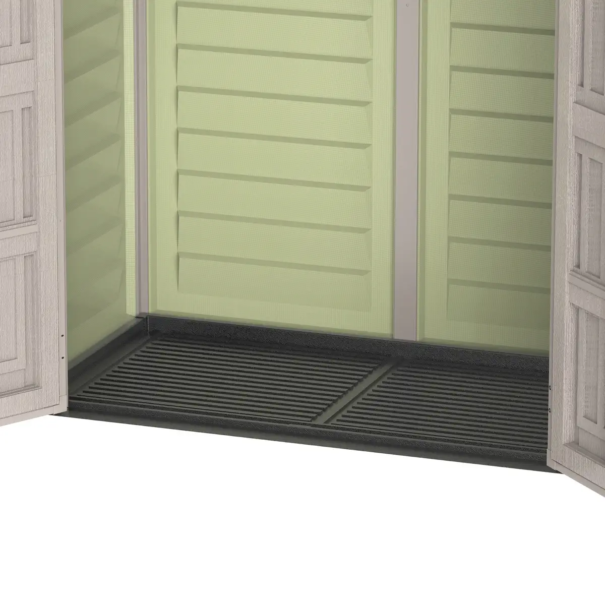 Duramax Aluminium & Vinyl Plastic Storage Shed (Adobe, 171 x 92 x 202 cm)