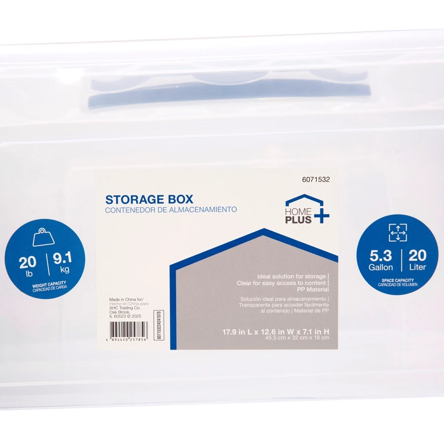 Homeplus Plastic Storage Box W/ Handle (20 L)