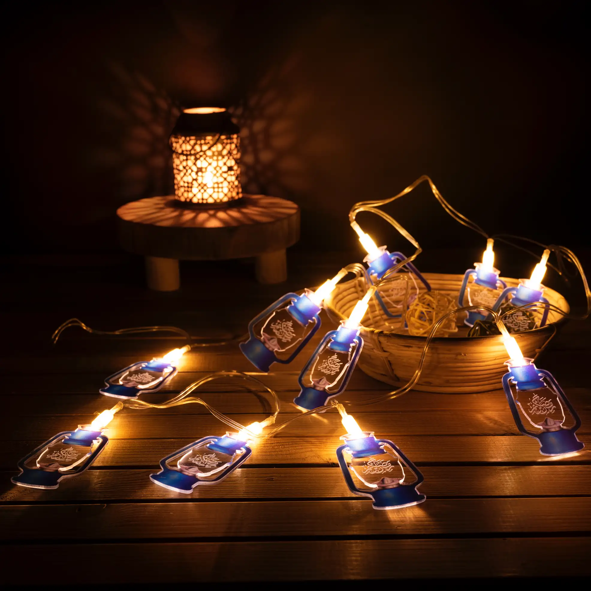 Hilalful Battery-Operated Acrylic Ramadan Lantern LED String Light (2 m)