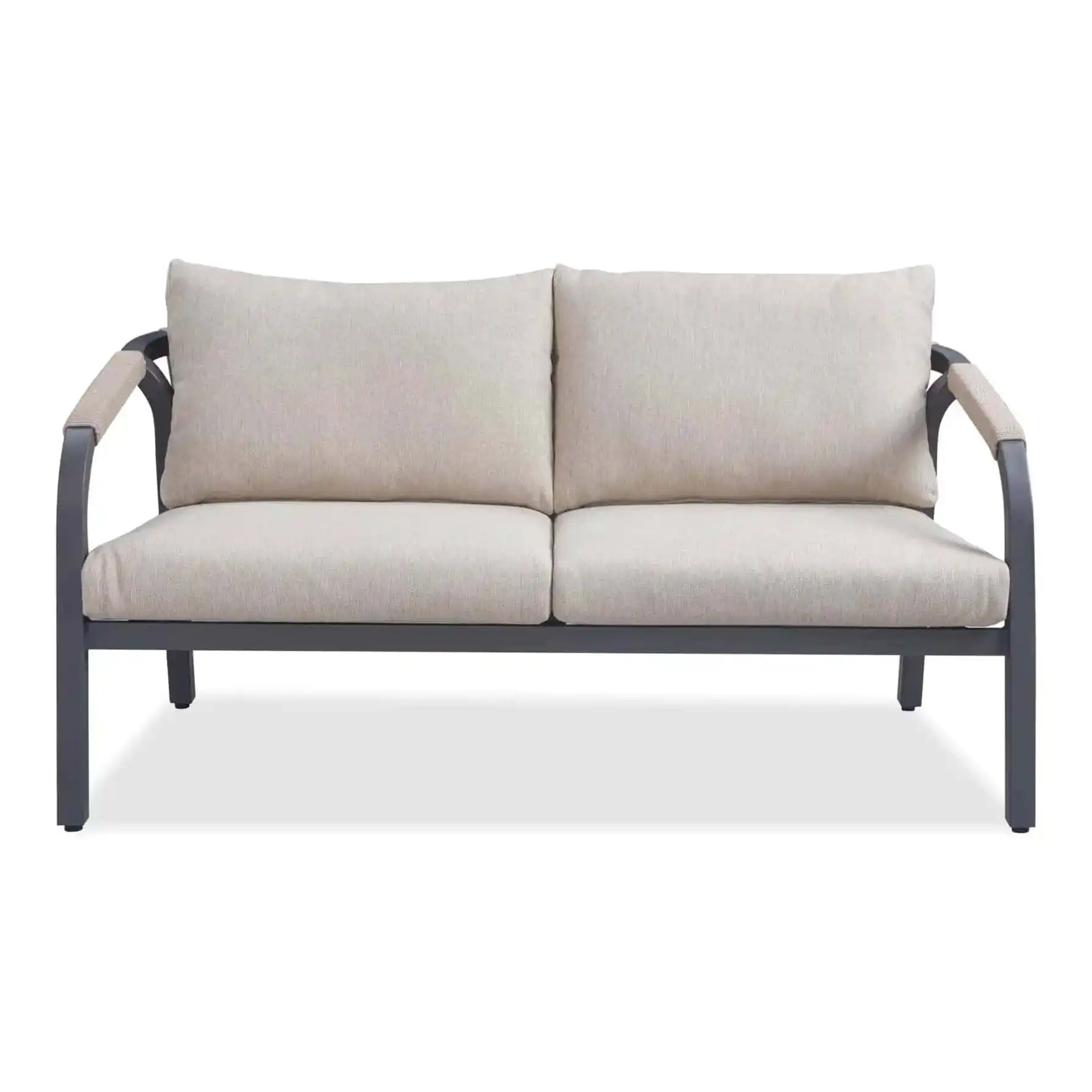 Angelo 2-Seater Aluminum & Rope Outdoor Sofa (145 x 75 x 70 cm)