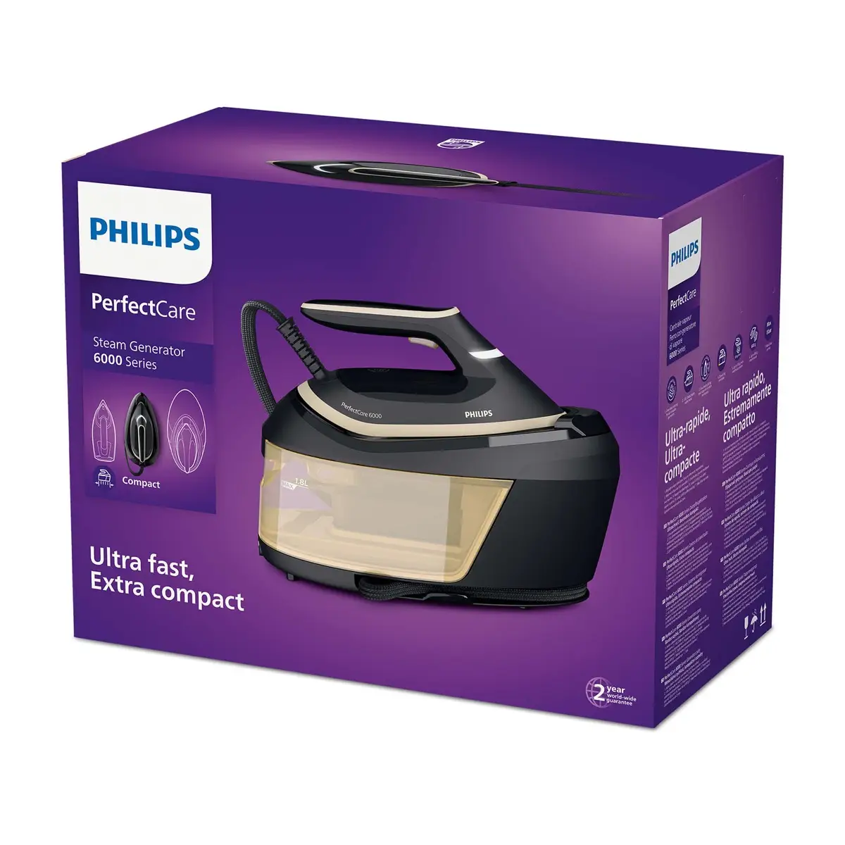 Philips PerfectCare 6000 Series Steam Generator Iron, PSG6064/86 (1.8 L, 2400 W)