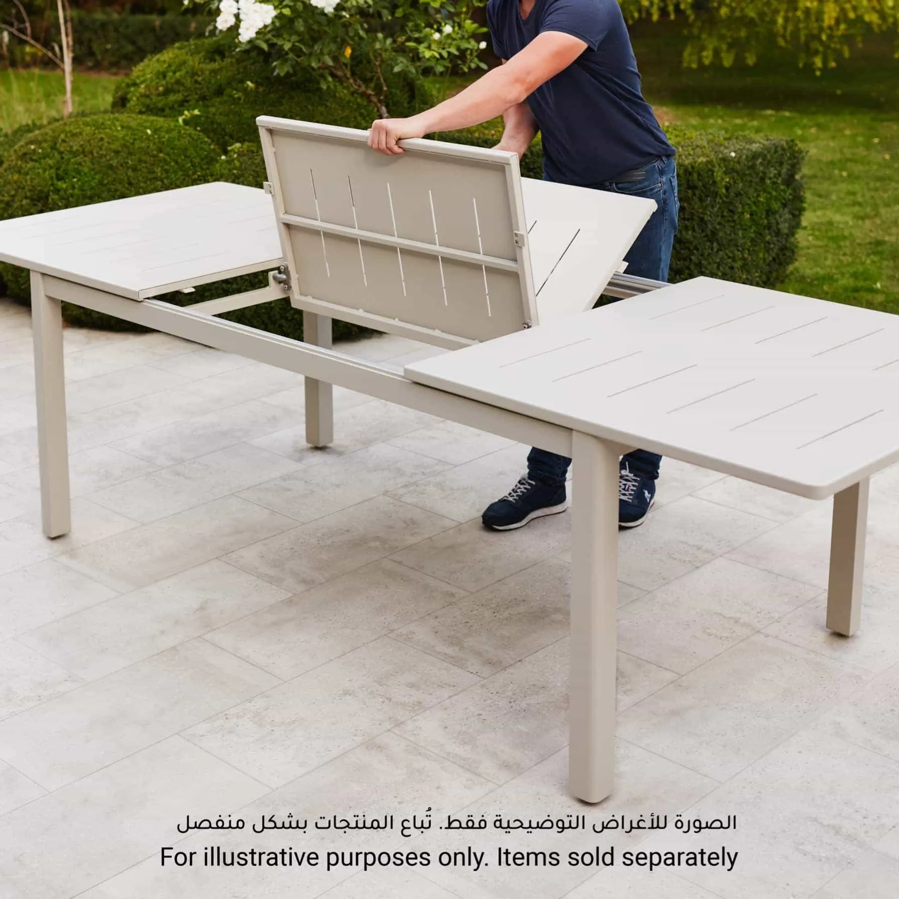 Santorin Aluminium Extendable Garden Table GoodHome (180 x 100 x 75 cm)