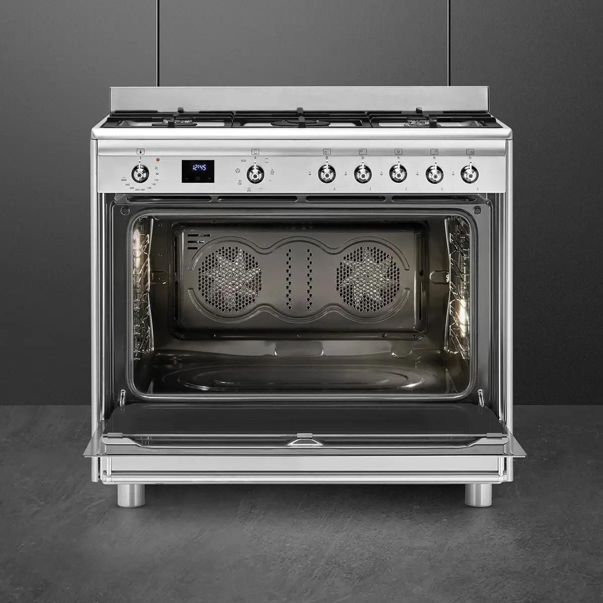 SMEG Freestanding 5-Burner Concert Combination Gas Cooker W/Electric Oven, SSA91MAX2 (129 L, 90 x 90 x 60 cm)