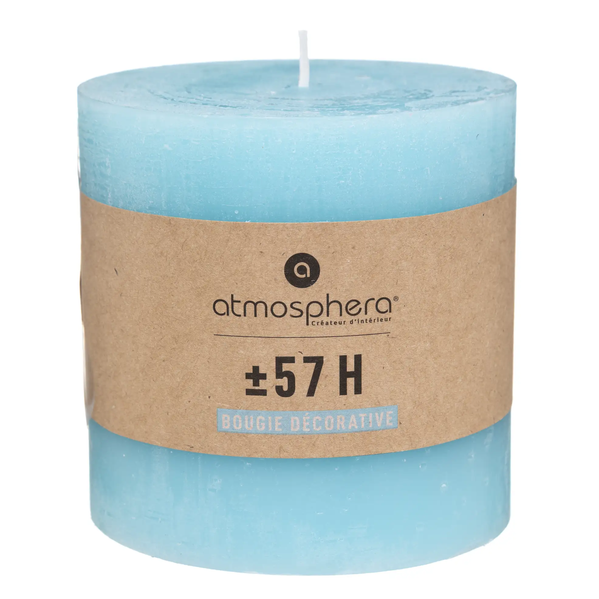 Comptoir de la Bougie Rustic Wax Pillar Candle (10 x 10 cm, Turquoise)