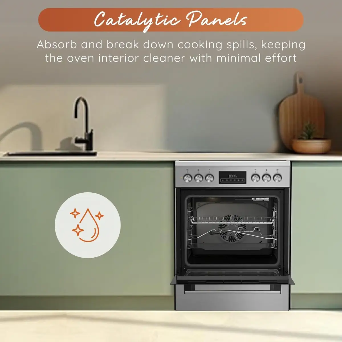 Ariston 4-Zone Freestanding Electric Ceramic Cooker W/Oven, ARR6EV520205XME (60 x 60 x 85 cm)