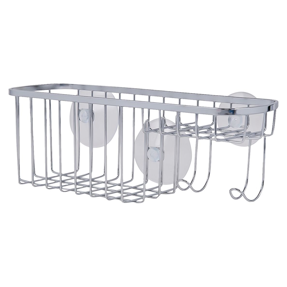 Interdesign 57302 Suction Shower Combo Basket (28.2 x 4.7 x 11.9 cm, Silver)