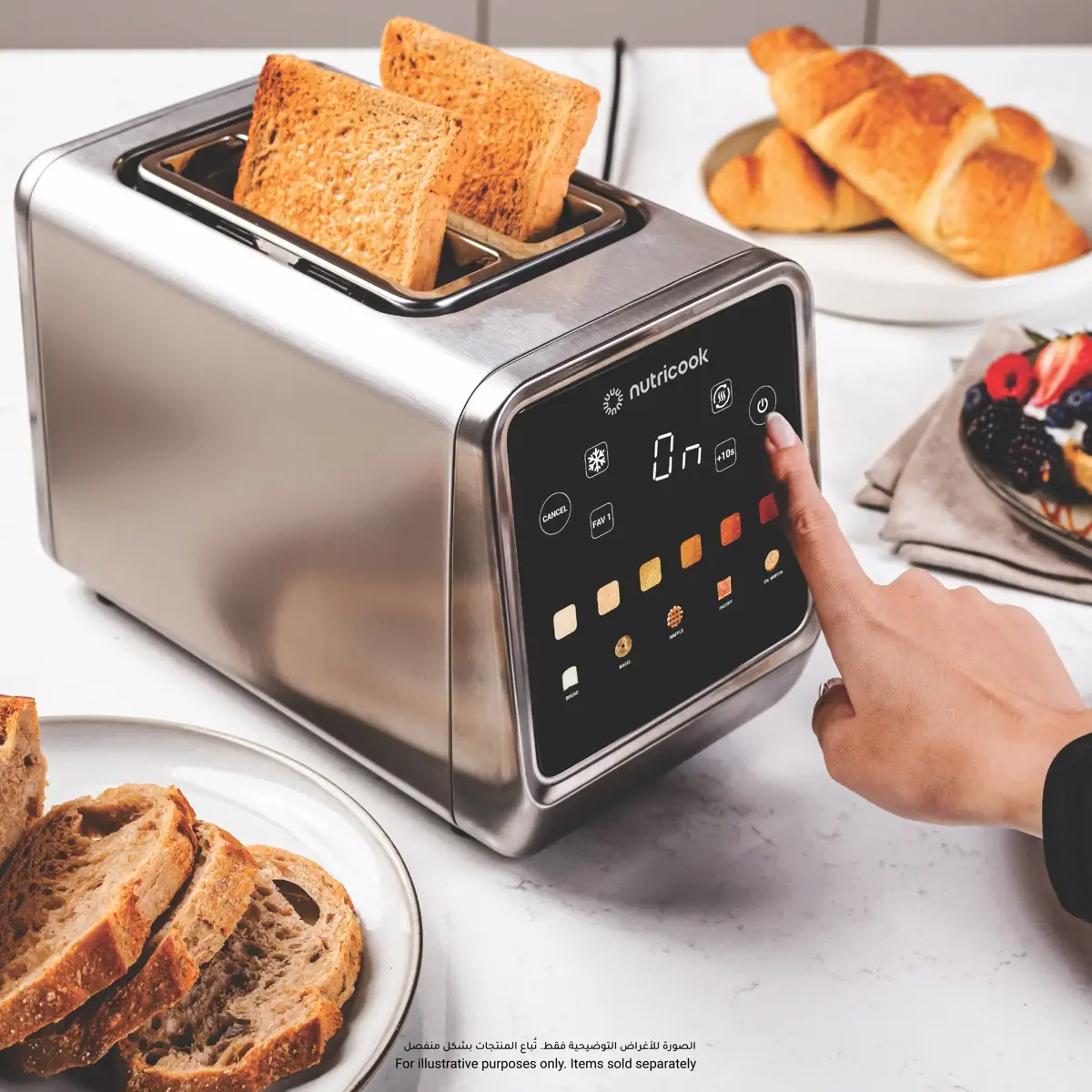 Nutricook 2-Slice Digital Toaster W/Touch Screen, NC-TS201
