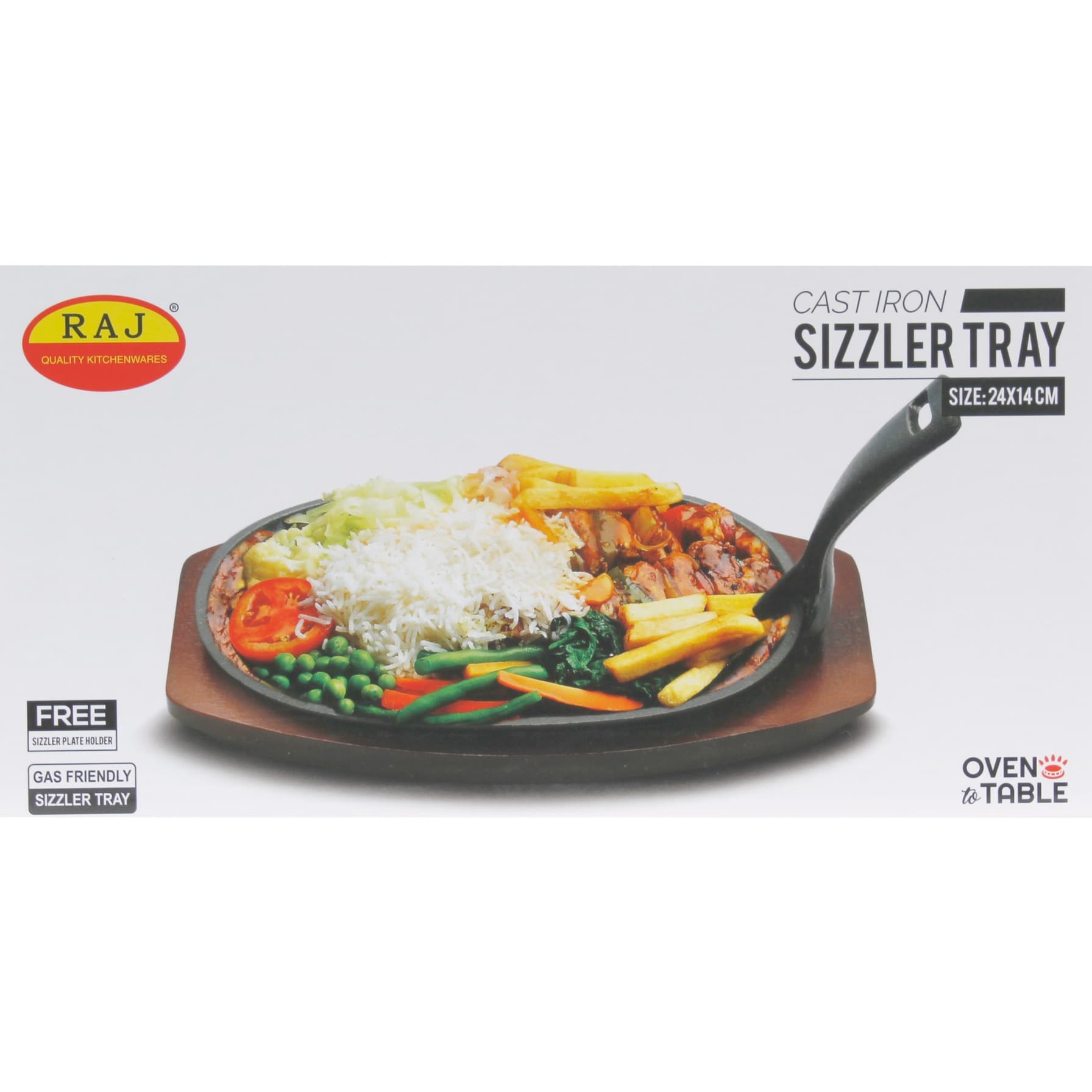 Oval Sizzler Tray W/ Holder, Small (24 x 14 cm)