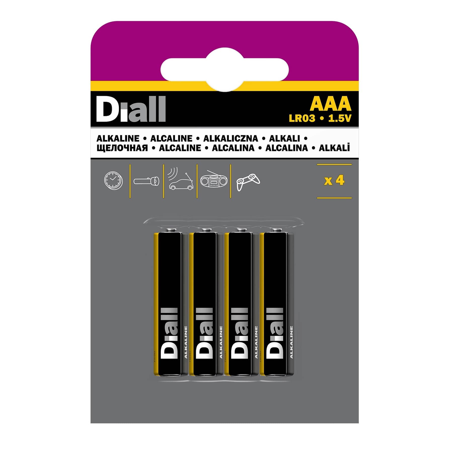 Diall AAA Alkaline Battery Pack (4 Pc.)
