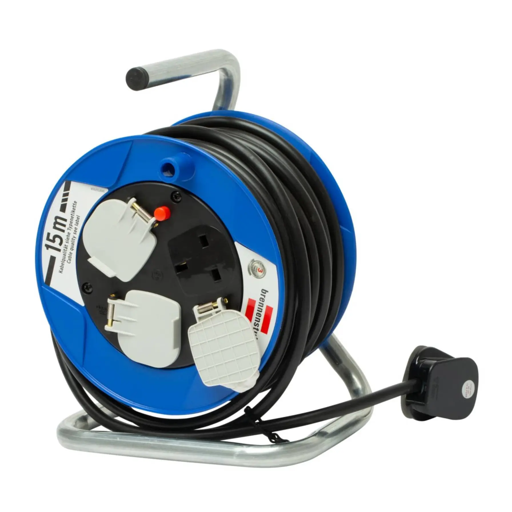 Brennenstuhl 3-Way Universal Socket Cable Reel (15 m)