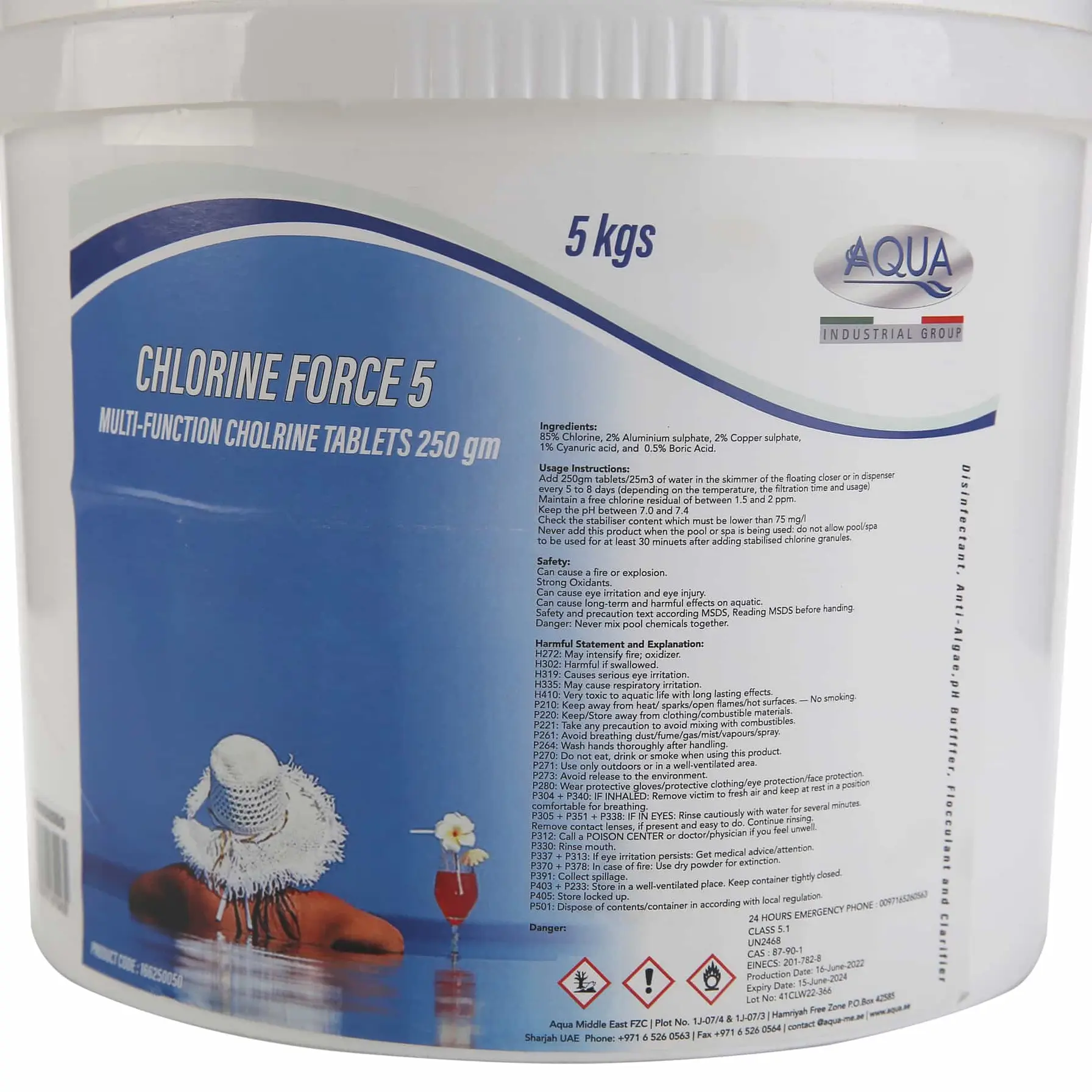 Aqua Chlorine Force5 Tablet (5 kg)
