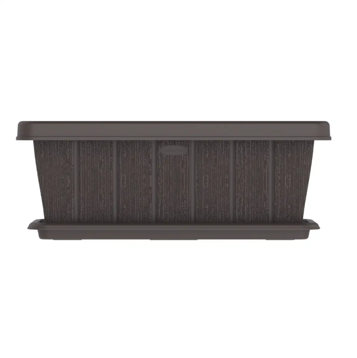 Cosmoplast Cedargrain Rectangular Plant Pot W/Tray (24 L, Dark Brown)