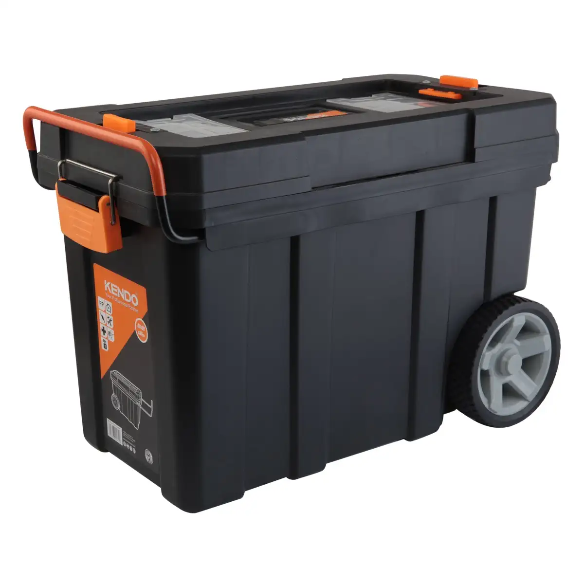 Kendo Mobile Plastic Tool Box with Wheels  (60 x 30 x 39 cm)