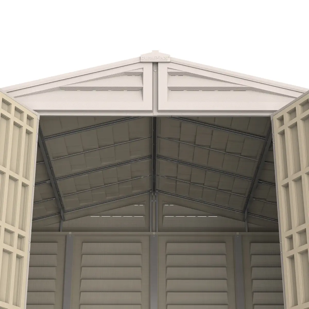 Duramax Aluminium & Vinyl Plastic Storage Shed (Adobe, 325 x 247 x 233 cm)