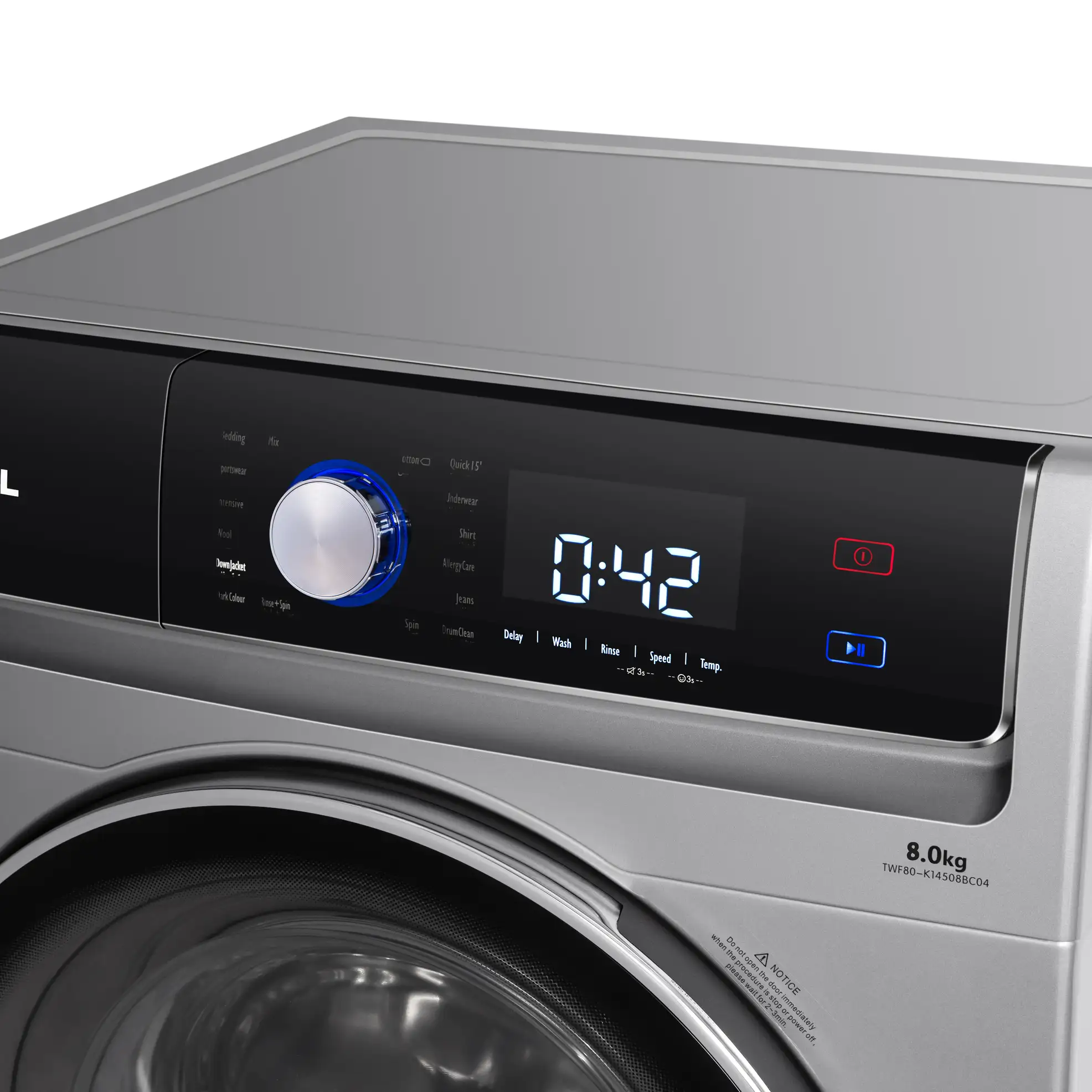 TCL 8 Kg Freestanding Front Load Washing Machine, P808FLS (1400 rpm)