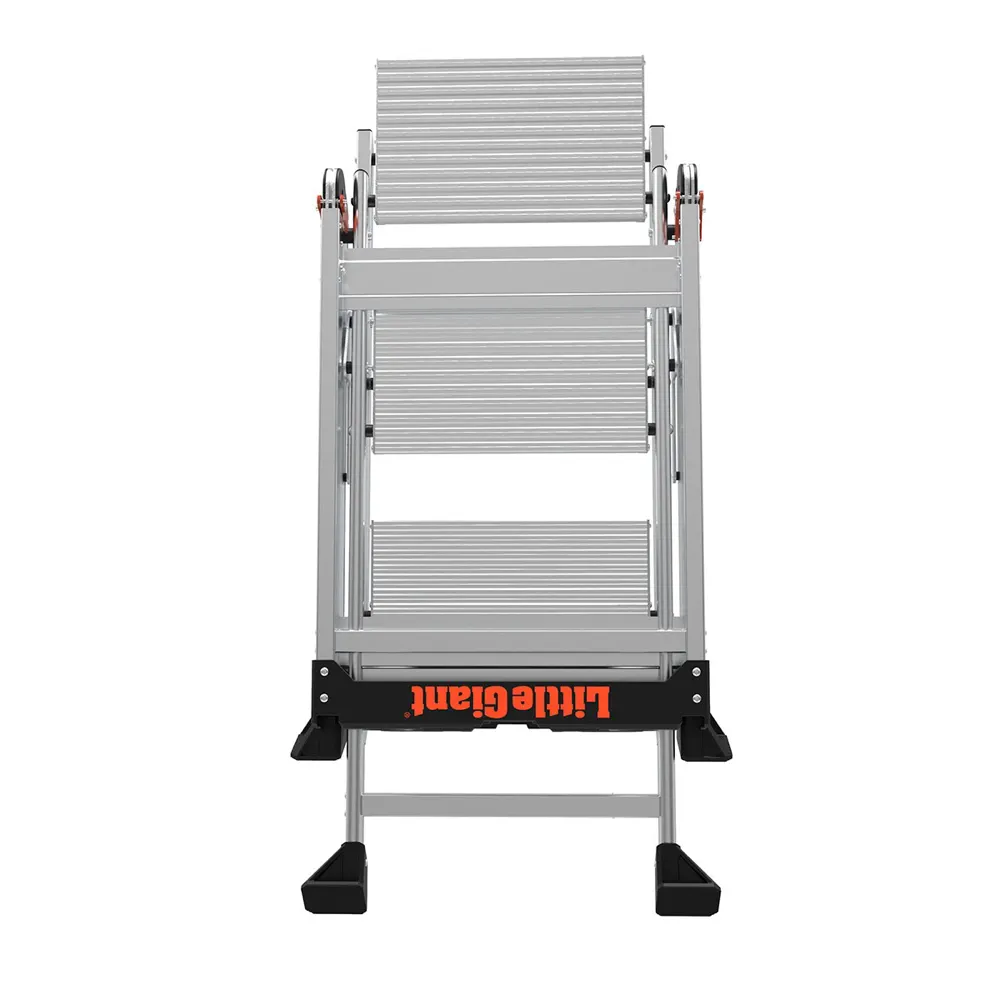 Little Giant Jumbo 3-Step Aluminum Step Stool W/Handrail, Tool Tray & Ultra-Wide Platform Steps