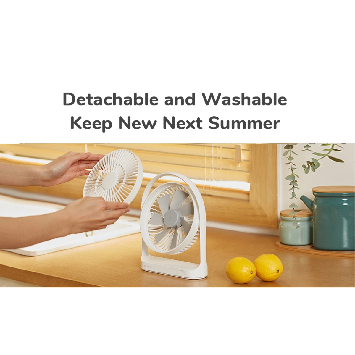 Jisulife Life 5 USB Rechargeable Table Fan (White, 4000 mAh)