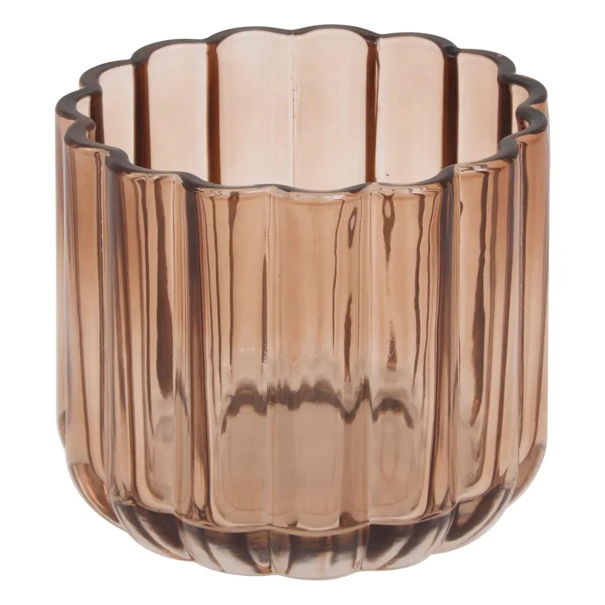 5Five Florea Glass Cotton Jar (Amber, Dia. 10.8 x 11.4 cm)