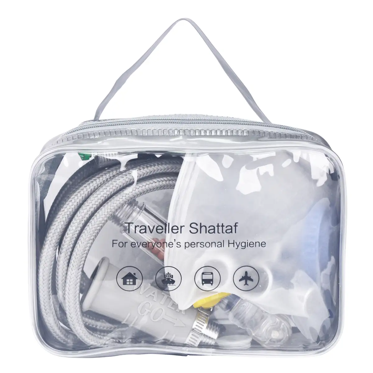 Portable Travel Shattaf Bidet Sprayer Set (Transparent, 3 m)