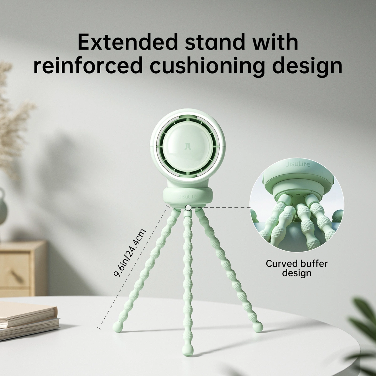 Jisulife Life 2 USB Rechargeable Stroller Fan (Green, 4000 mAh)