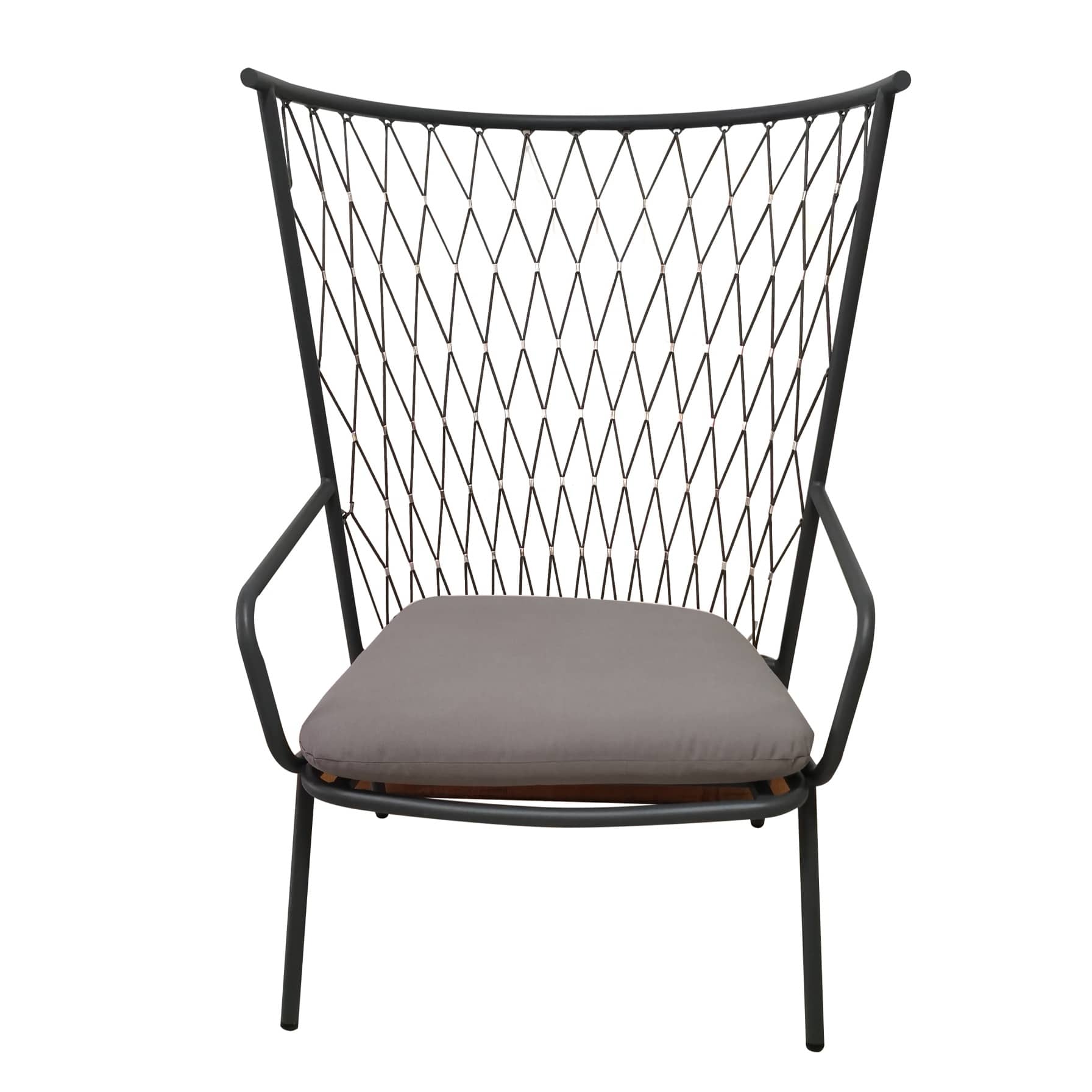 1-Seater Aluminum Rope Chair W/Cushion Icon (88 x 84 x 125 cm)