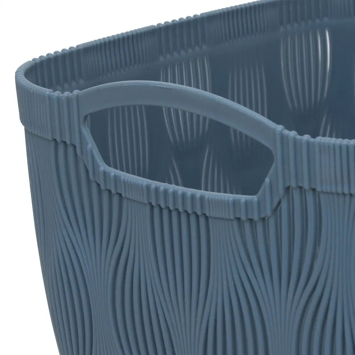 5Five Leaf Plastic Basket (28.7 x 22.2 x 15.2 cm, Blue Gray)