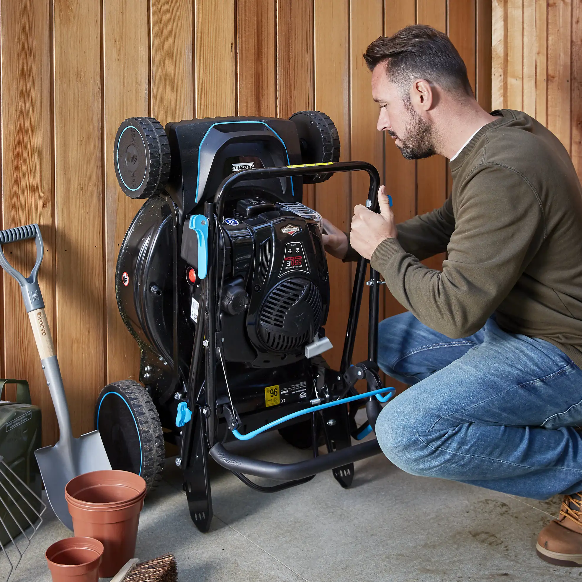 Mac Allister Petrol Rotary Lawn Mower, MLMP550SP46-M&S (140 cc, 60 L)