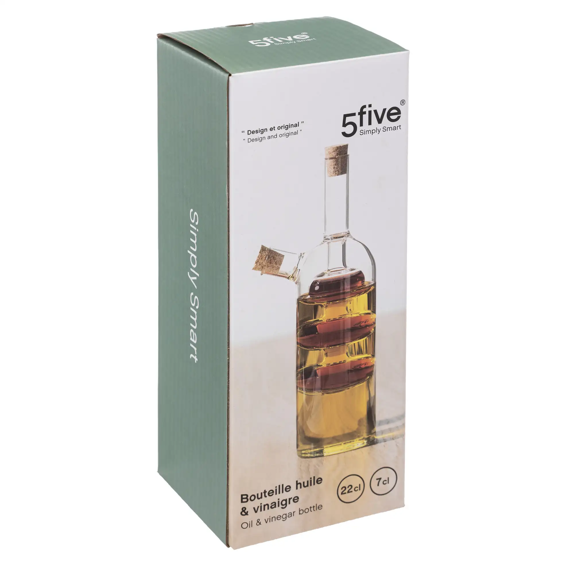5Five Glass Designed Oil Vinegar Bottle (9 x 21 cm)