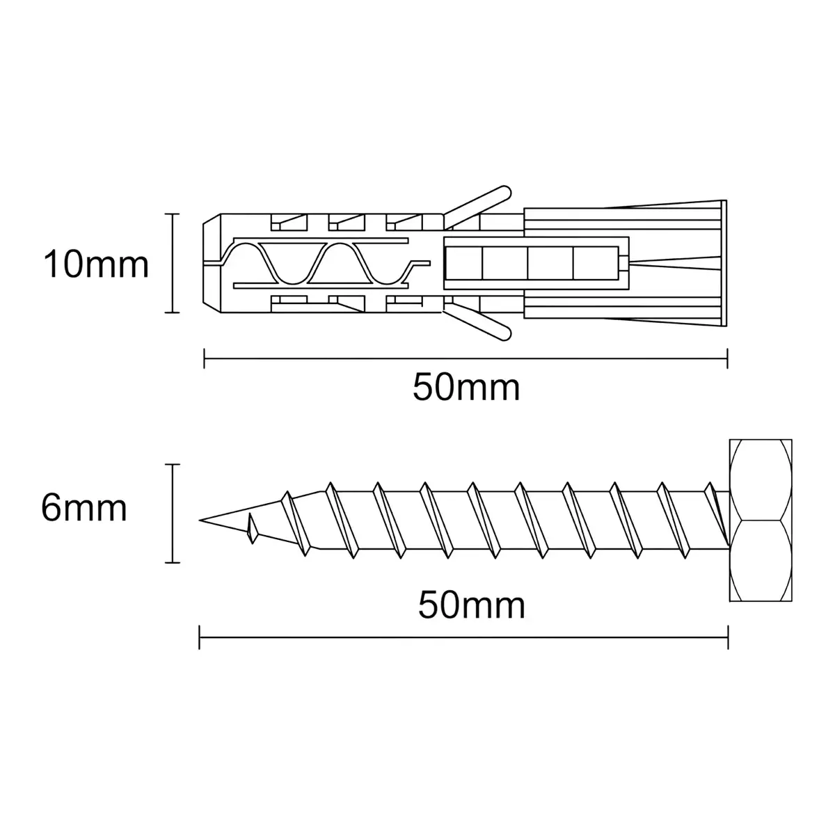 Diall Toilet Fixing Kit Pack (9.5 x 16.5 x 4 cm, 10 Pc.)