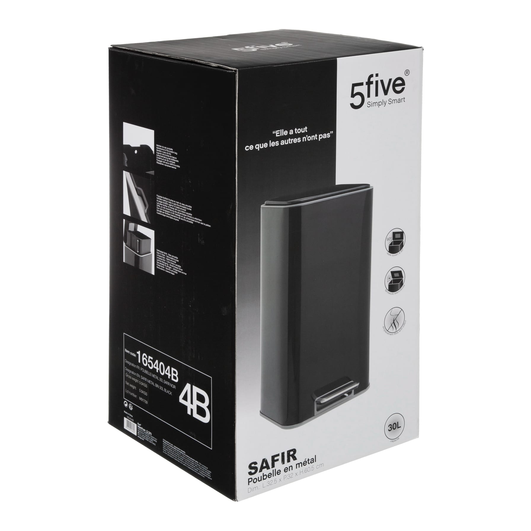 5five Safir Metal Pedal Bin (30 L) 