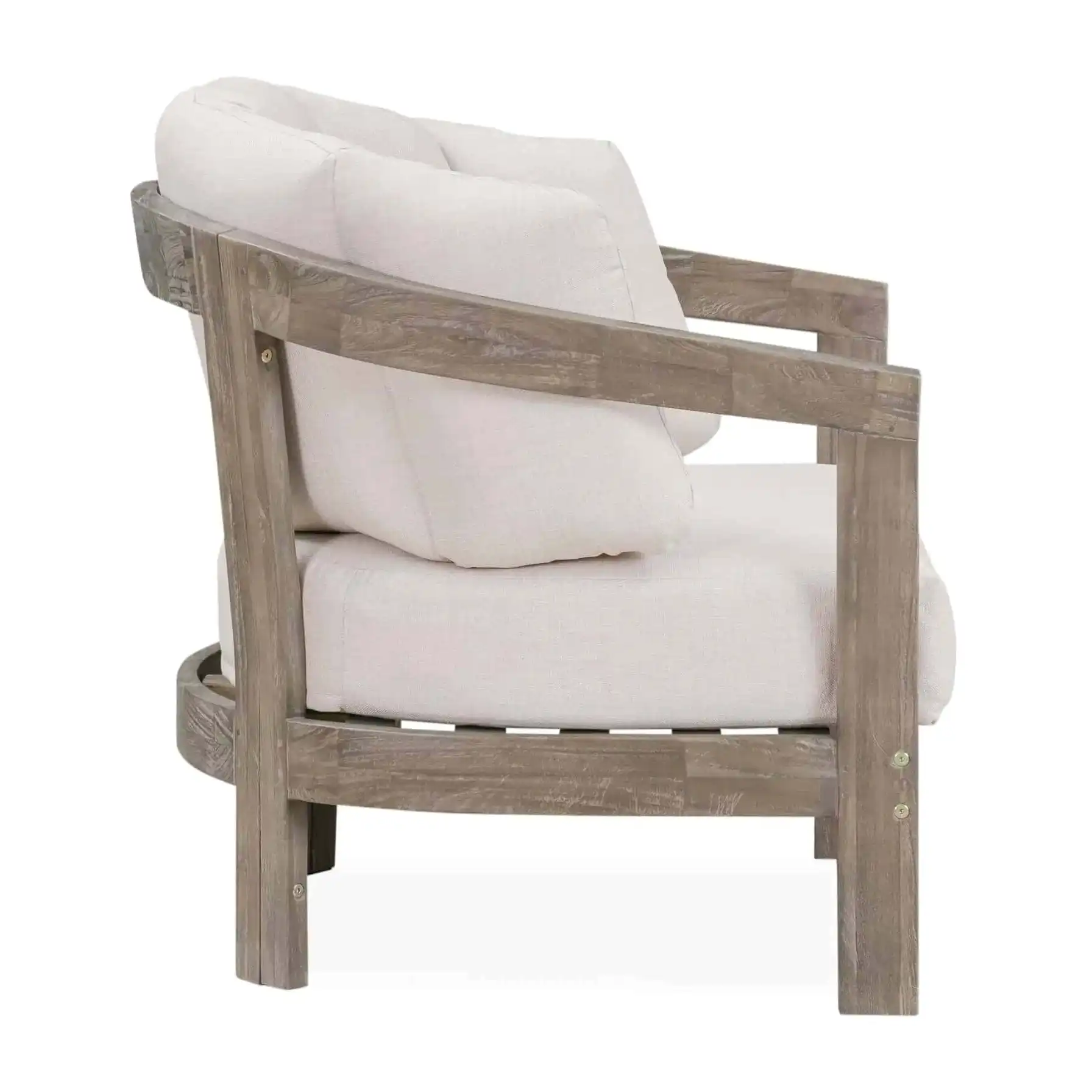 Bridgeport Single-Seater Acacia Wood Outdoor Sofa (92 x 91 x 80 cm)