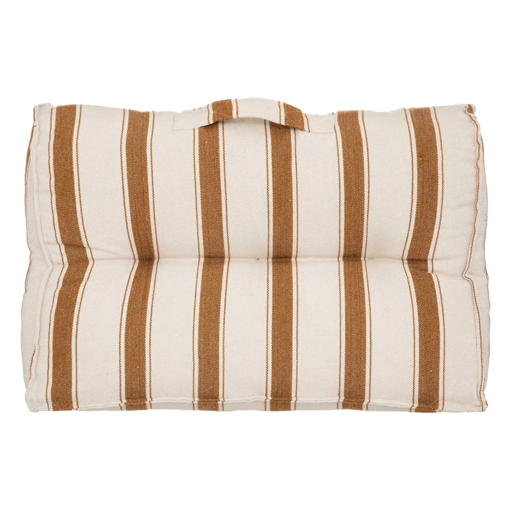 Atmosphera Recycled Cotton & Polyester Outdoor Back Cushion (60 x 15 x 40 cm, Camel & Ivory)