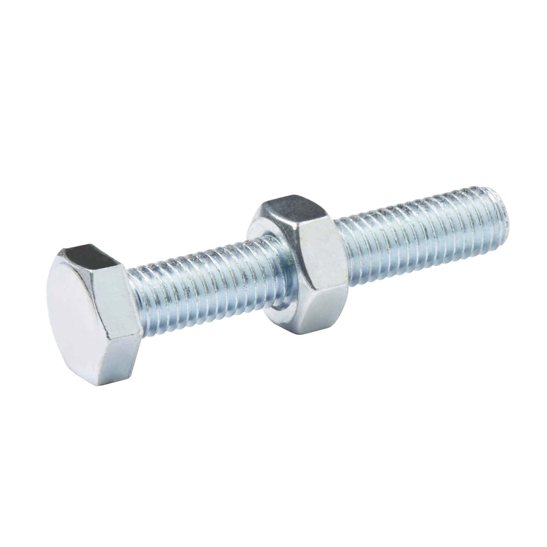 Diall M10 Hex Carbon Steel Bolt & Nut (60 mm, 10 Pc.)